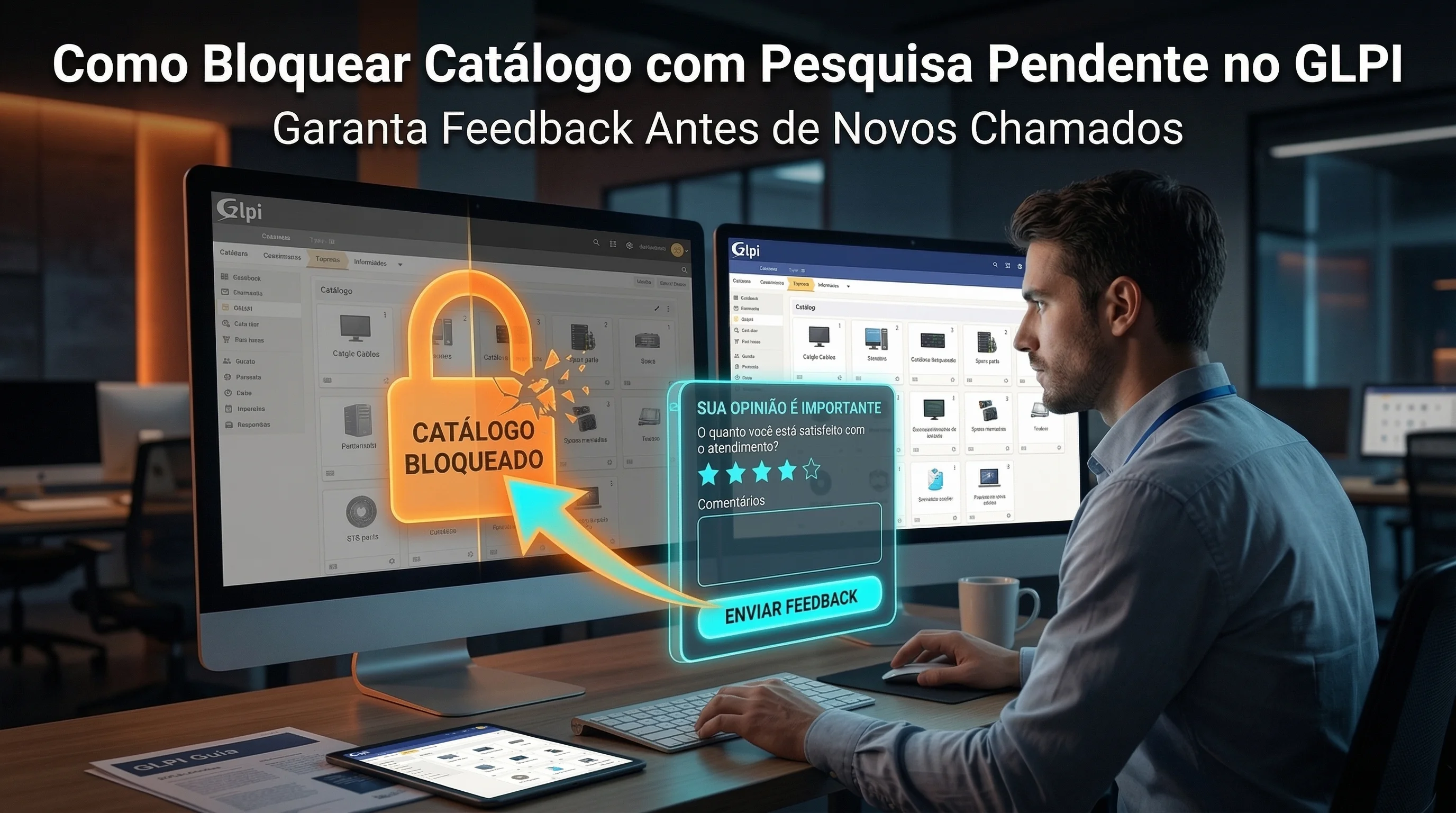 Como bloquear catálogo de serviços com pesquisa pendente no GLPI