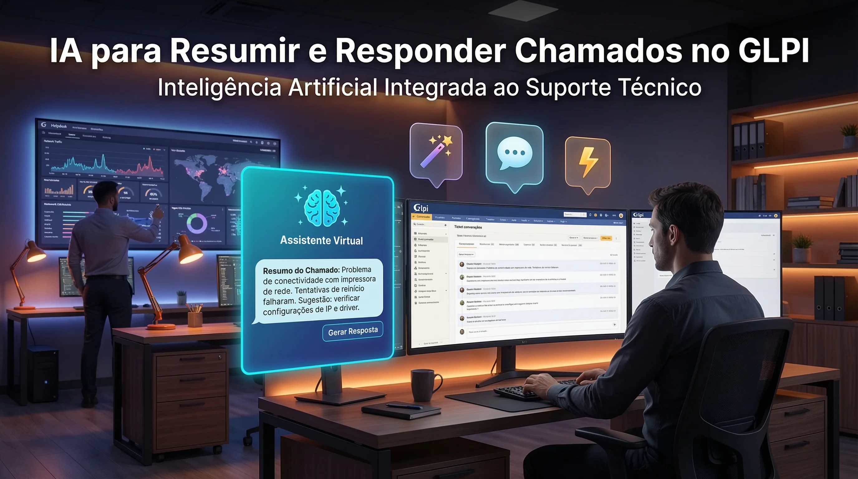 Como usar IA para resumir e responder chamados no GLPI